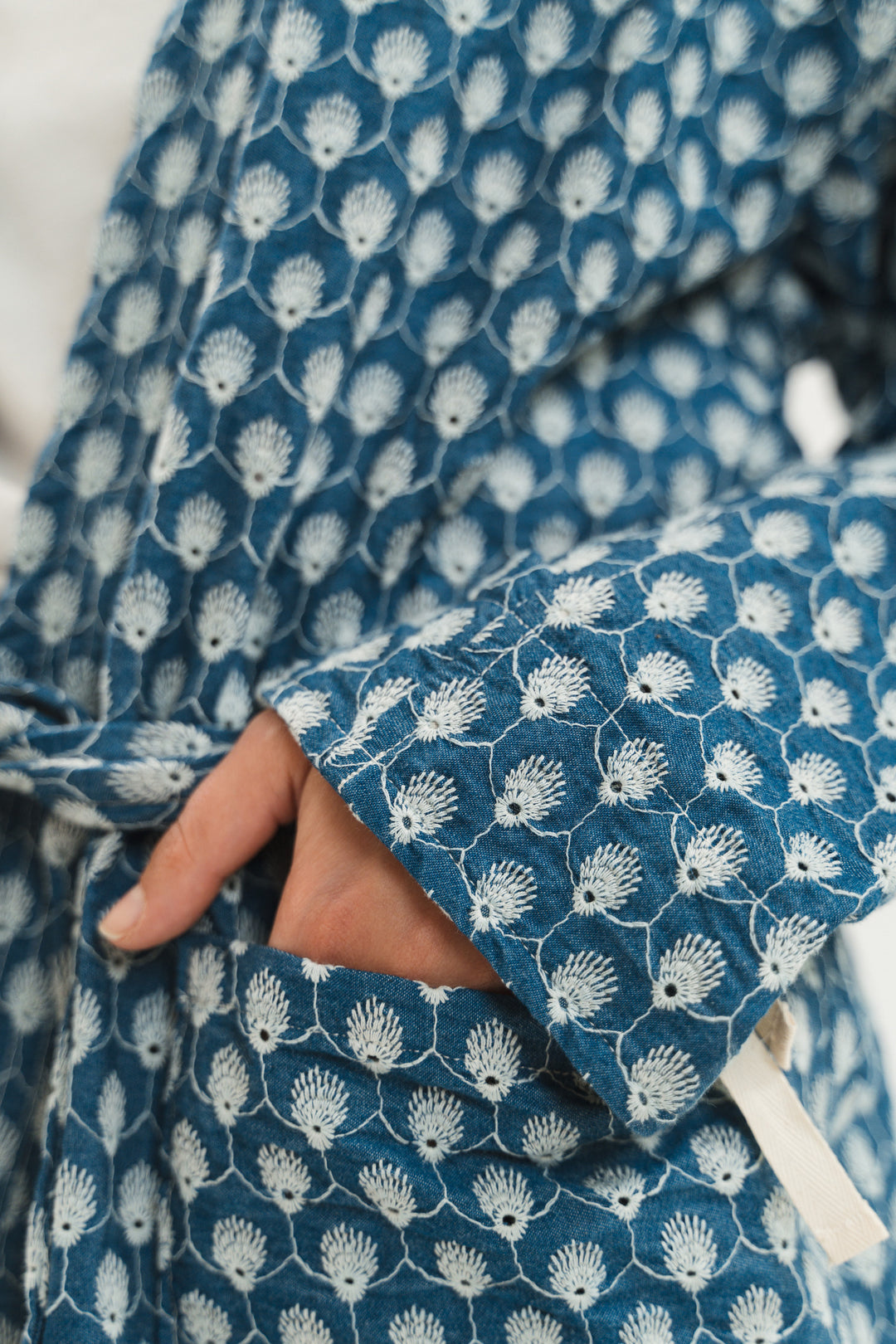 Giacca/Kimono Chambray Ricamato
