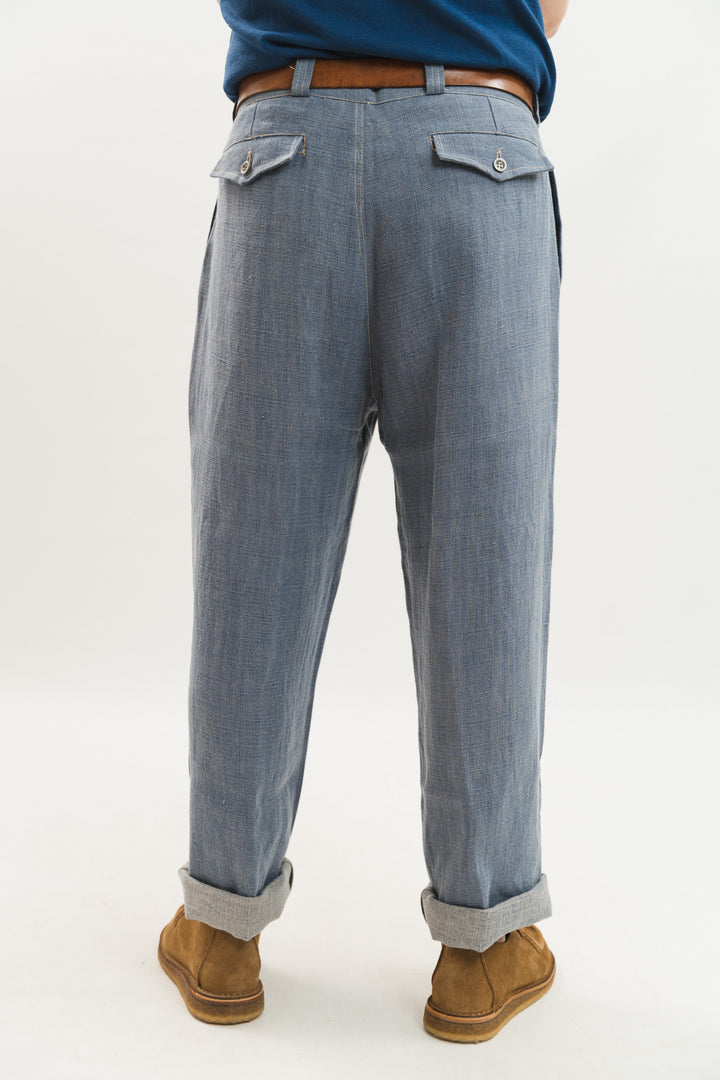 100% Linen pleated trousers